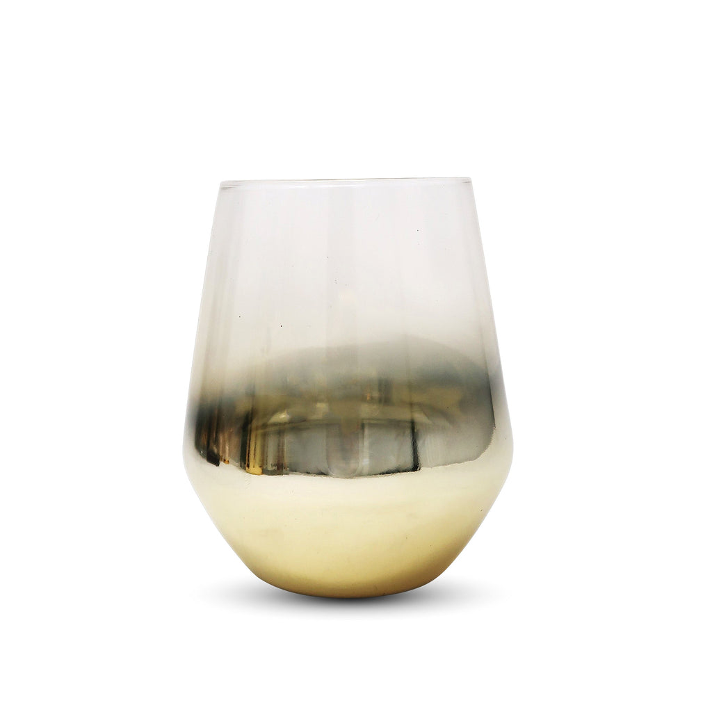 Set of 6 Tumblers with Gold Ombre Design, 15.5 oz