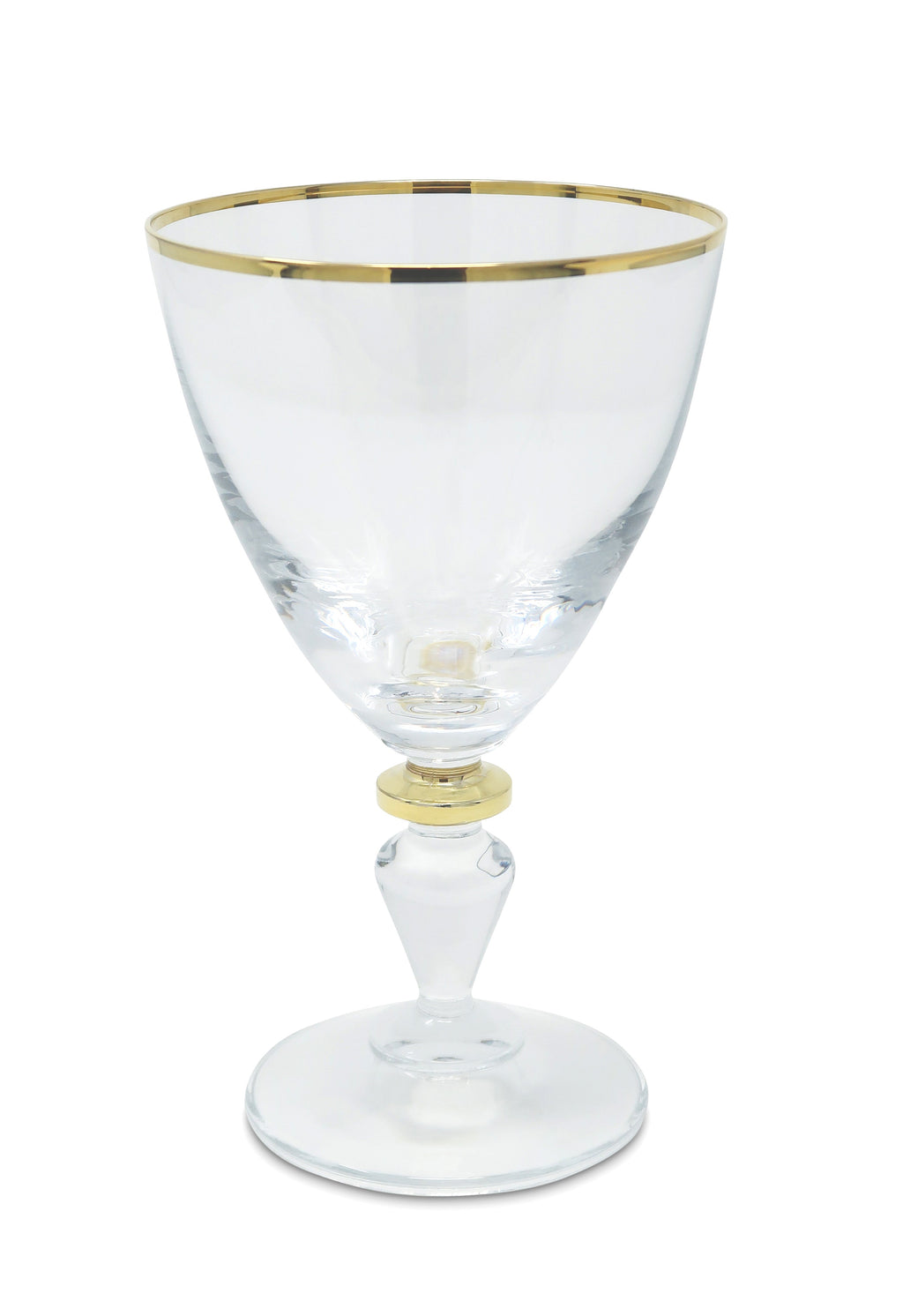 Set of 6 Water Glasses with Gold Accents