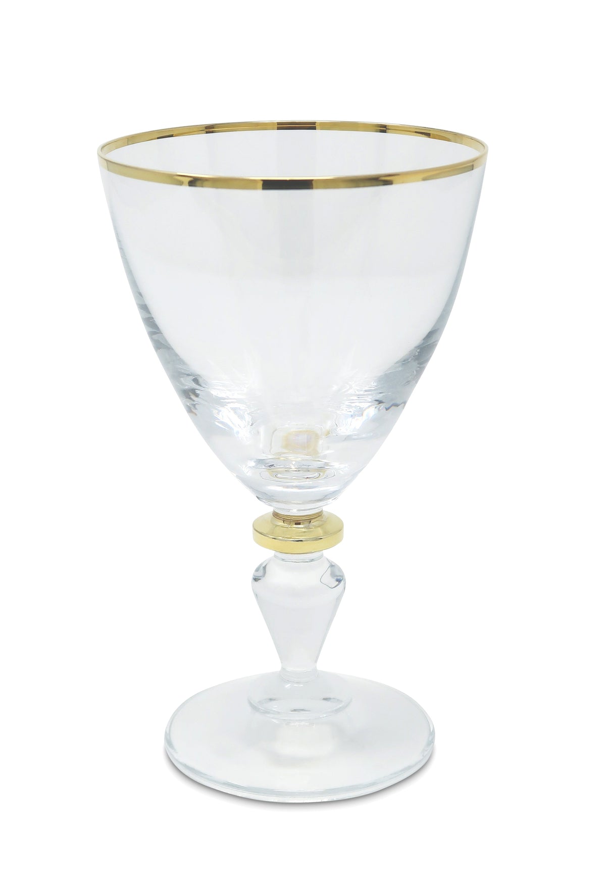 Set of 6 Water Glasses with Gold Accents