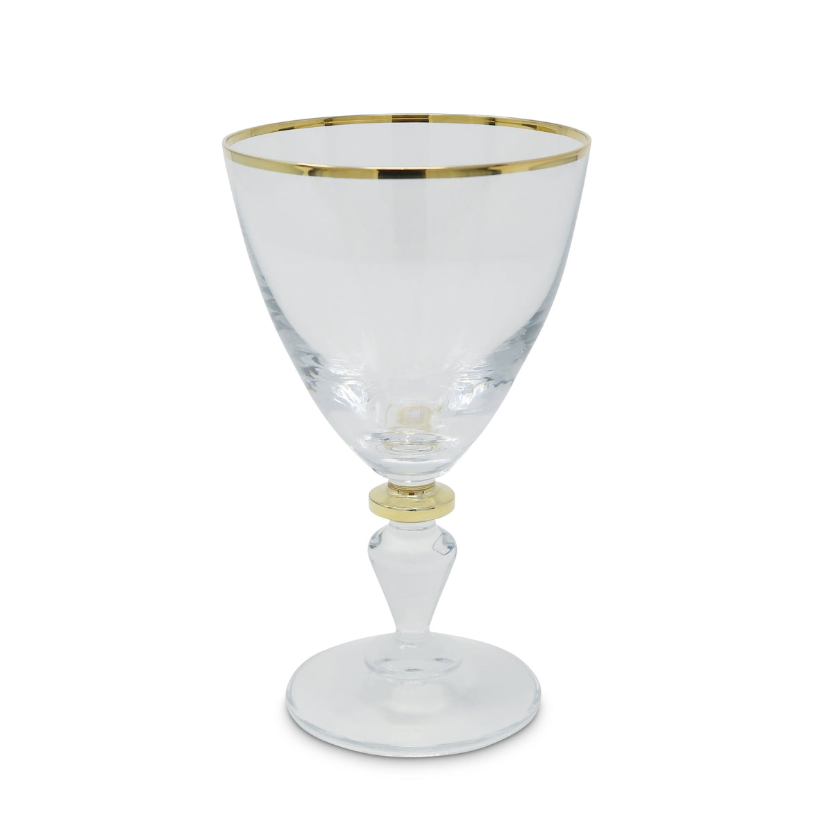 Set of 6 Water Glasses with Gold Accents
