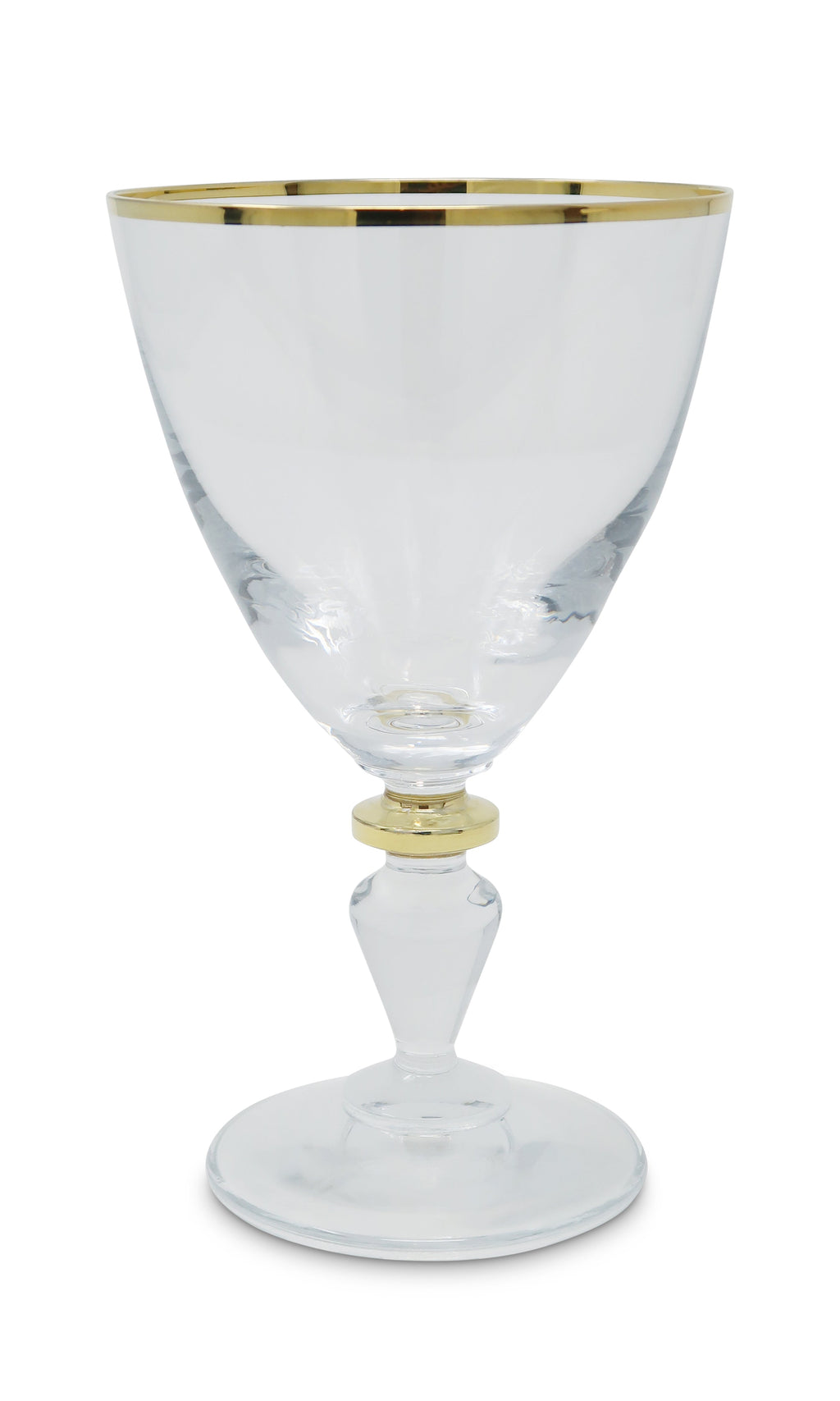 Set of 6 Water Glasses with Gold Accents