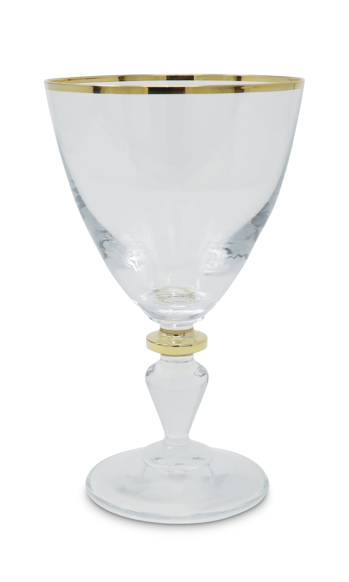Set of 6 Water Glasses with Gold Accents