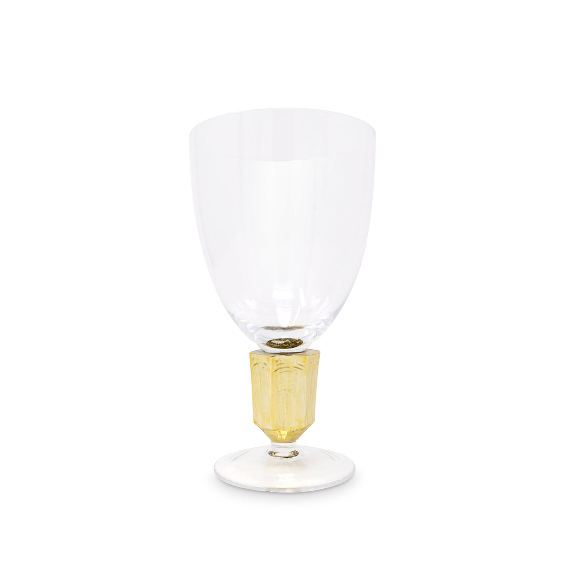 Set of 6 Water Glasses with Gold Detail Stem