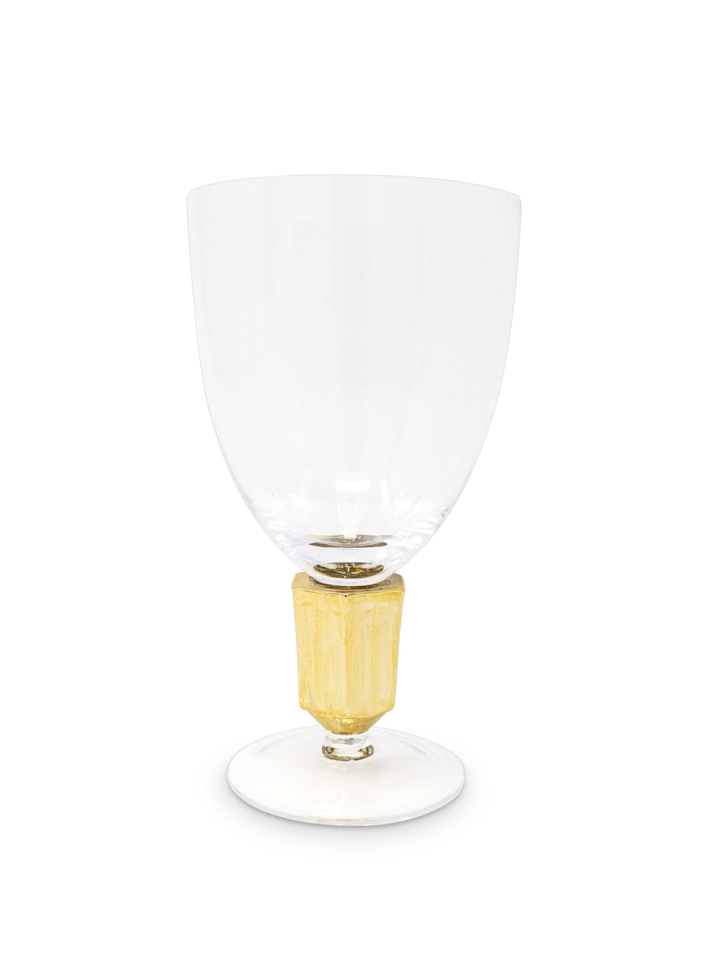 Set of 6 Water Glasses with Gold Detail Stem