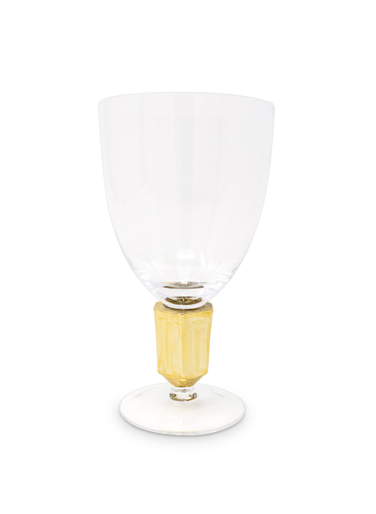 Set of 6 Water Glasses with Gold Detail Stem