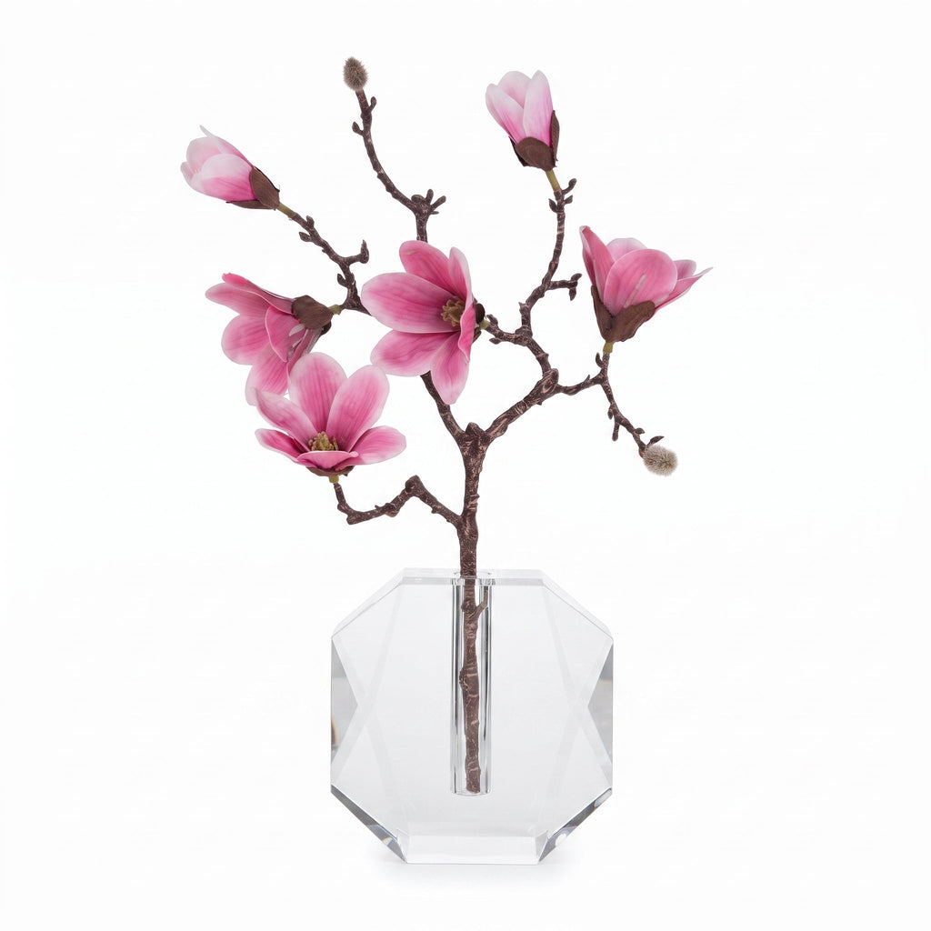 Crystal Bud Vase with a Dimensional Design, 5"H