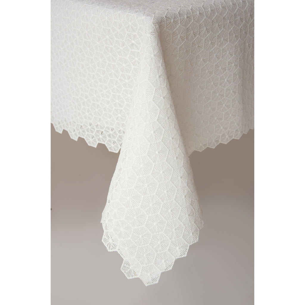 The Honeycomb White Lace Tablecloth