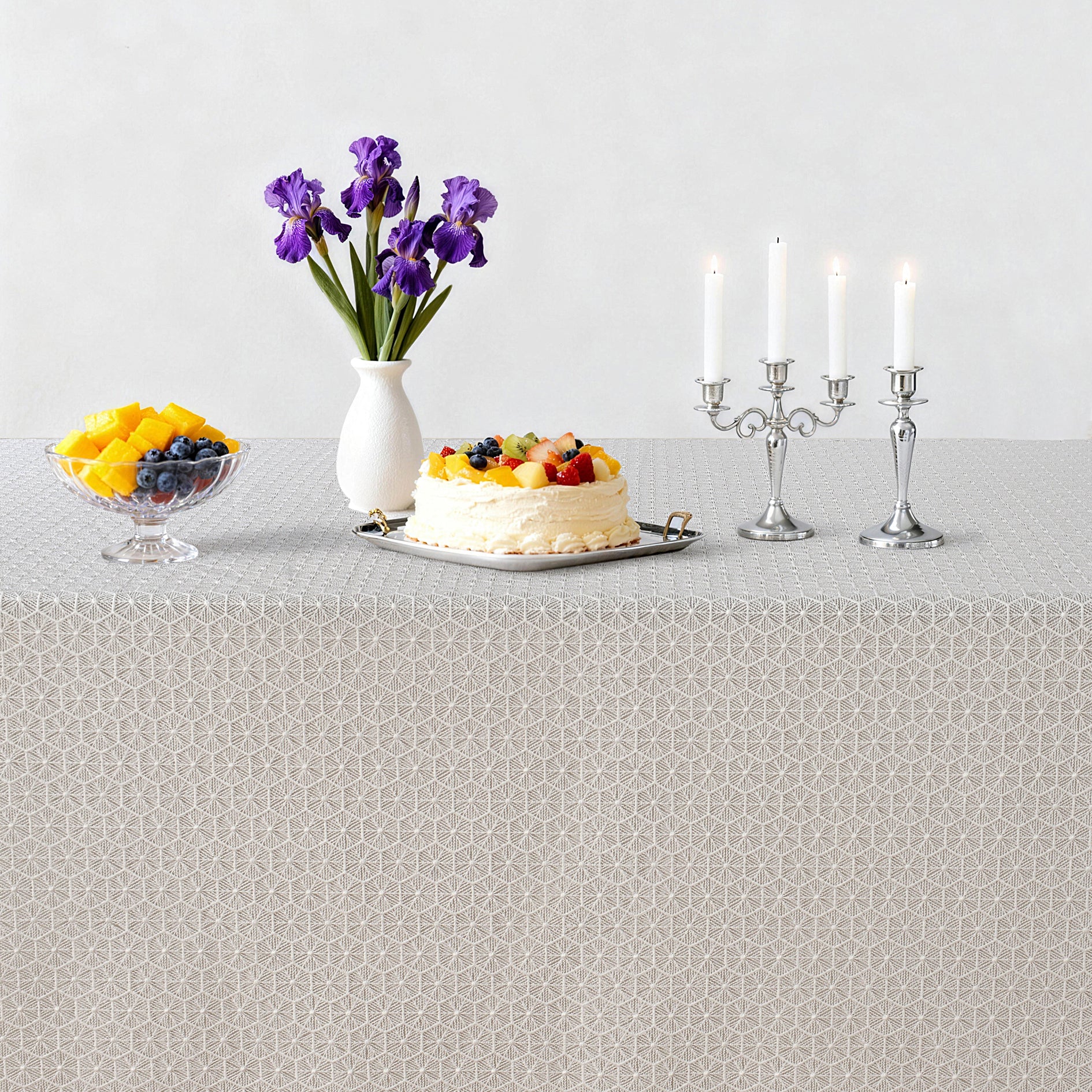 The Honeycomb White Lace Tablecloth