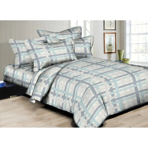 Interlocking Plaid Duvet Cover Bedding Set