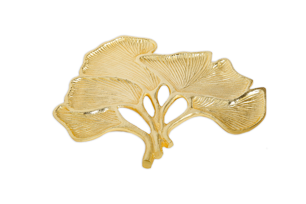 Gold Leaf Sectional Dish - 11.75"L x 11.5"W