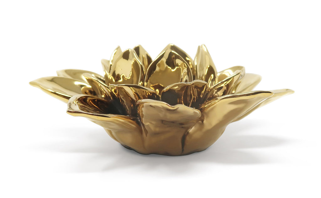 Gold Flower Shaped Tealight Holder