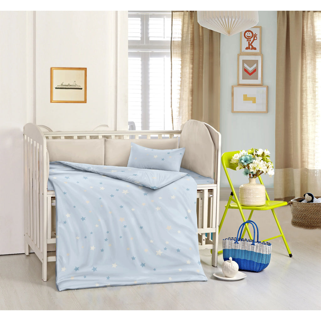 Light Blue Star Duvet Cover Bedding Set