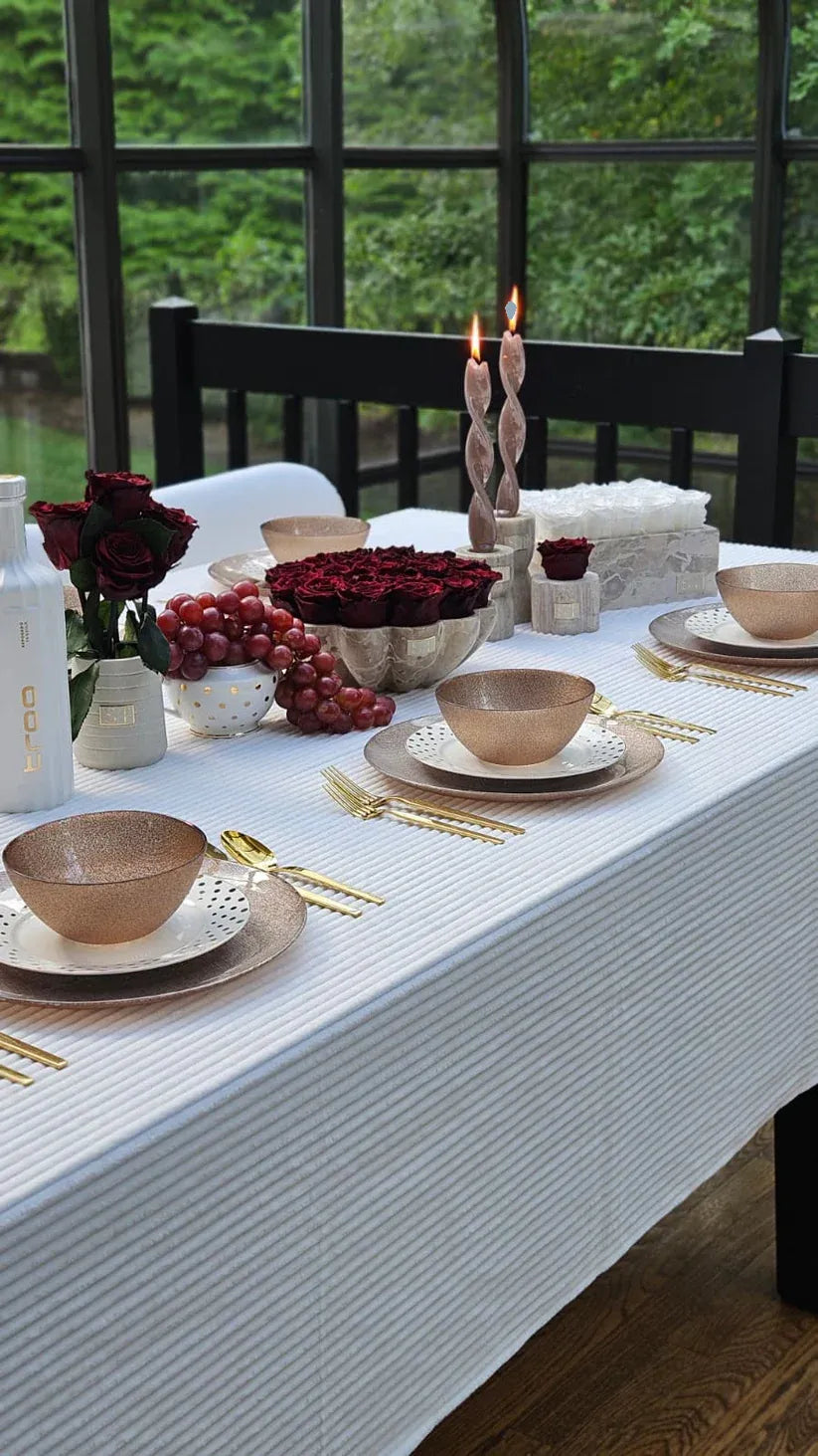 The Lisbon Ribbed Velvet Tablecloth