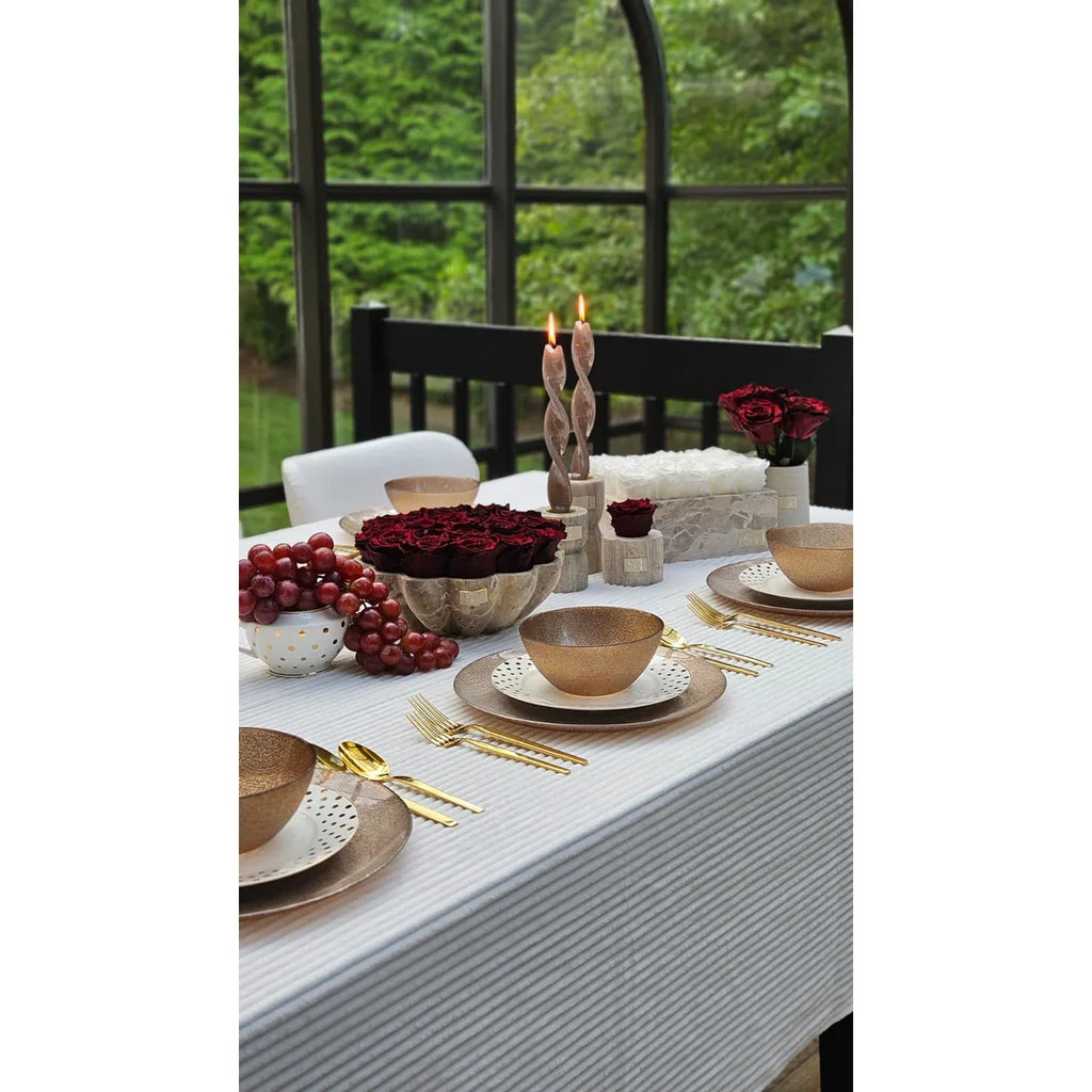 The Lisbon Ribbed Velvet Tablecloth