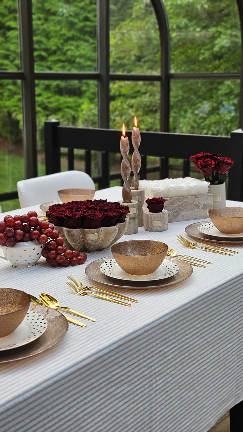 The Lisbon Ribbed Velvet Tablecloth
