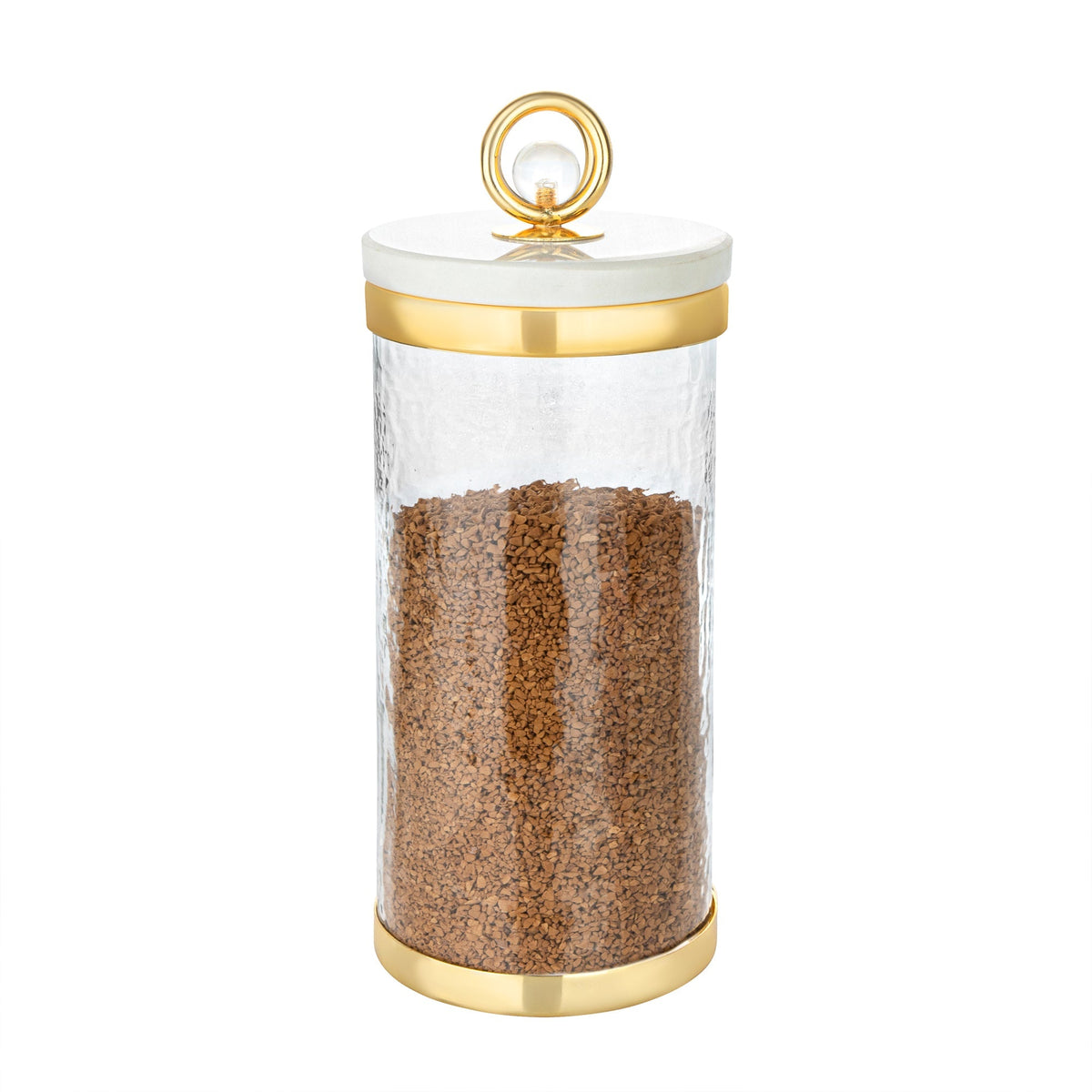 Canister with Marble Lid and Clear Ball Knob (3 Size Options)