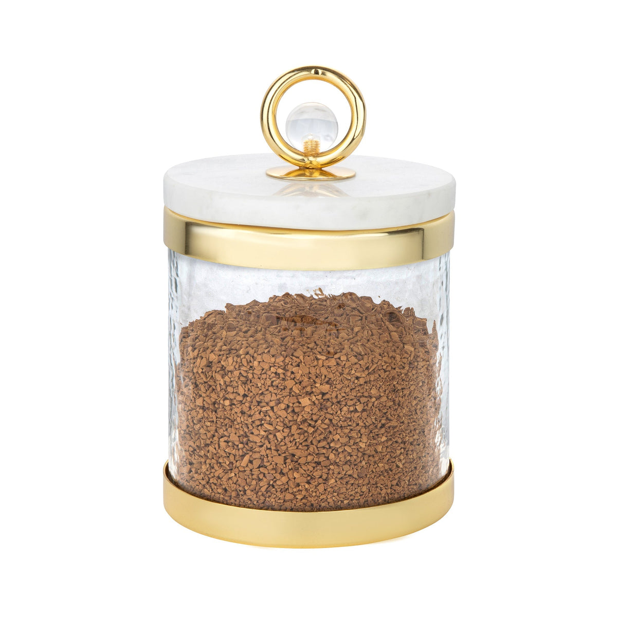 Canister with Marble Lid and Clear Ball Knob (3 Size Options)
