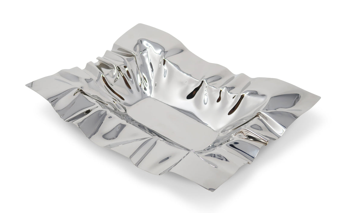 Rectangular Stainless Steel Crumpled Bowl