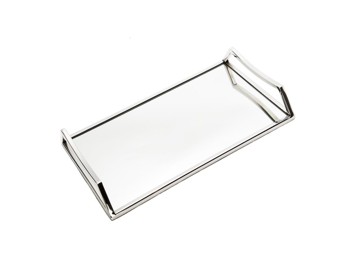 Oblong Mirror Serving Tray with Handles