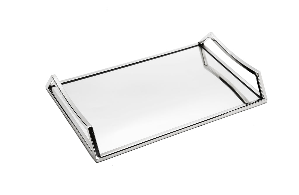 Oblong Mirror Serving Tray with Handles