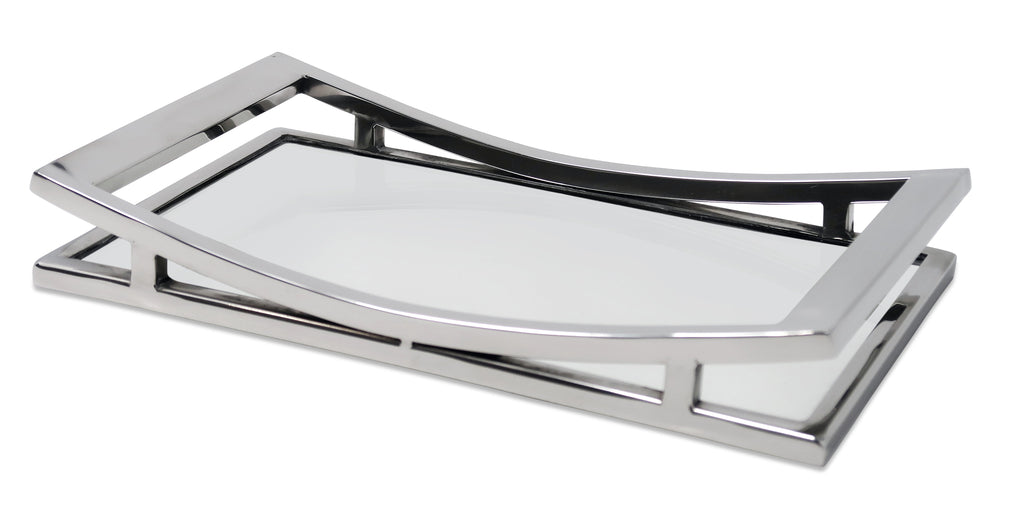 Rectangle Mirror Tray with Silver Walls (2 sizes)