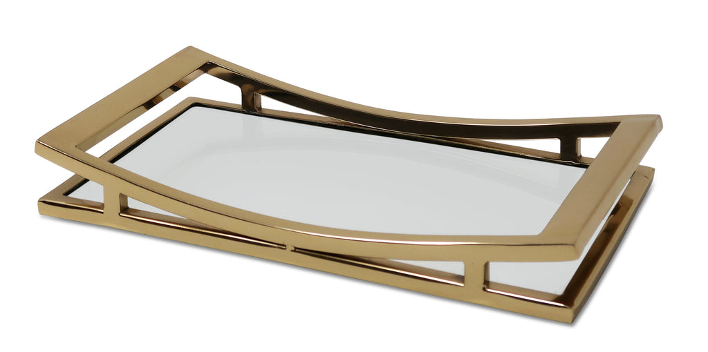 Rectangle Mirror Tray with Silver Walls (2 sizes)