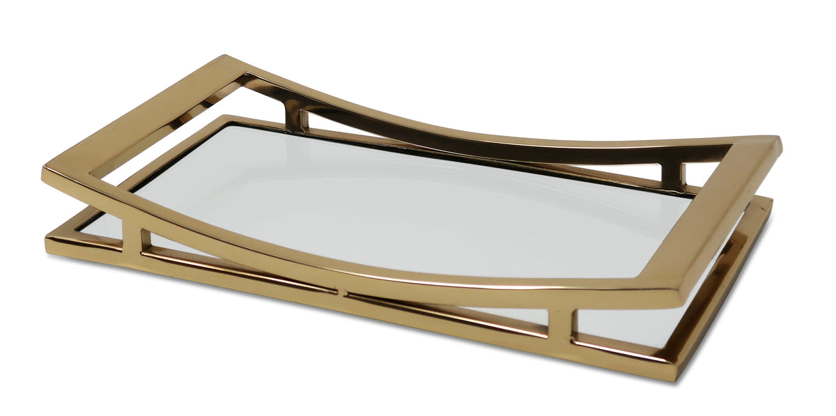 Rectangle Mirror Tray with Silver Walls (2 sizes)