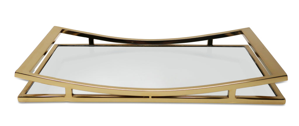 Rectangle Mirror Tray with Silver Walls (2 sizes)