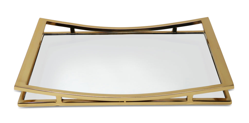 Rectangle Mirror Tray with Silver Walls (2 sizes)