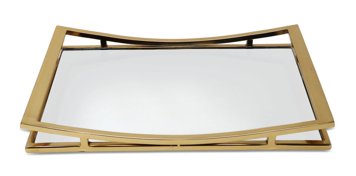 Rectangle Mirror Tray with Silver Walls (2 sizes)