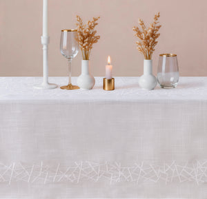 Madison Tablecloth White and Gold or White