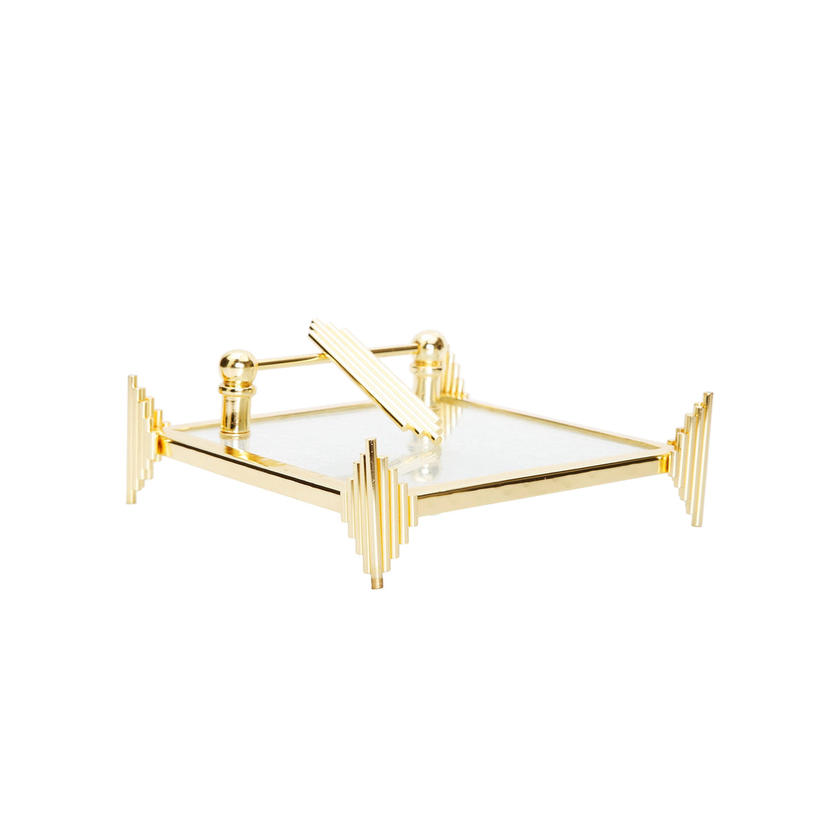 Gold Square Napkin Holder Symmetrical Design