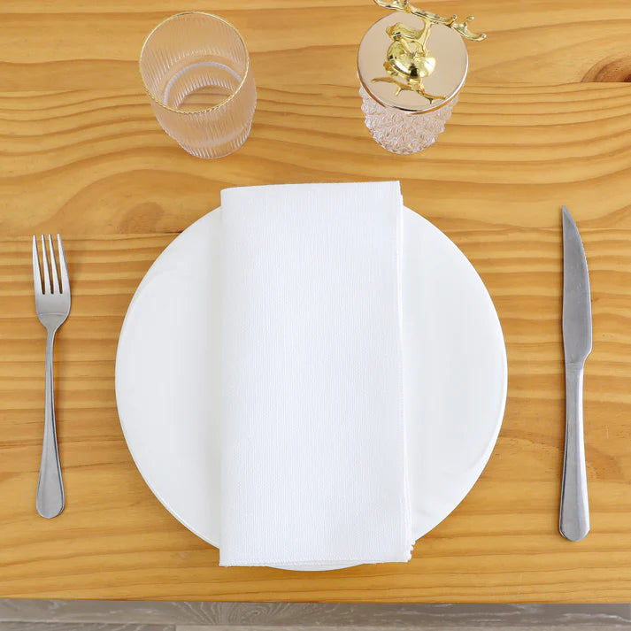 Linen Look Harvest Weave White Napkin