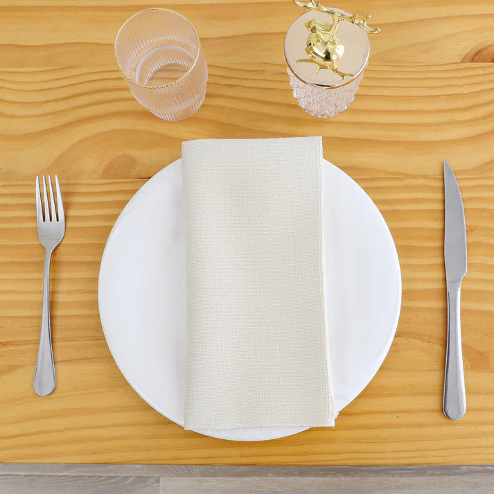 Linen Look Harvest Weave Beige Tablecloth or Liner