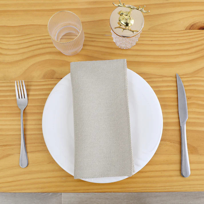 Linen Look Harvest Weave Taupe Tablecloth or Liner