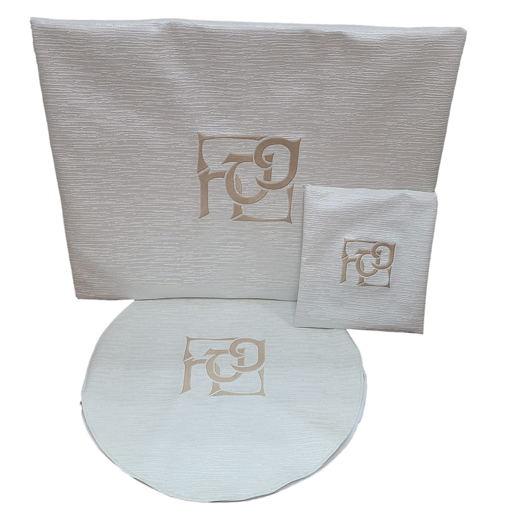 Pesach Set - White Vinyl Silver