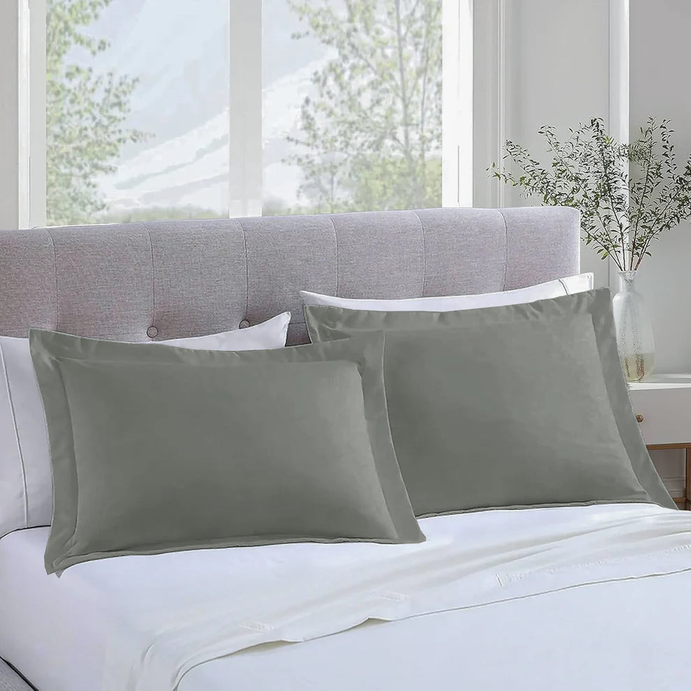 Majestic Solid Cotton pillowcases - Grey