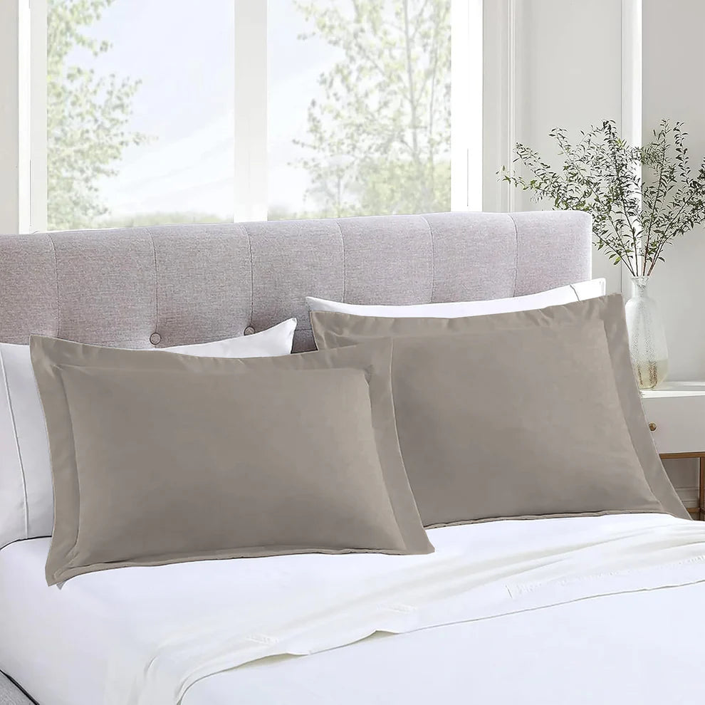 Majestic Solid Cotton pillowcases - Taupe