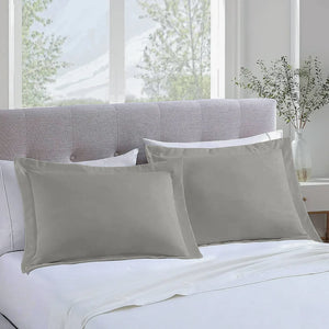 Majestic Solid Cotton pillowcases - Light Grey