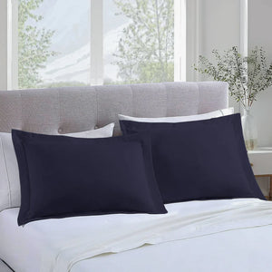 Majestic Solid Cotton pillowcases - Navy