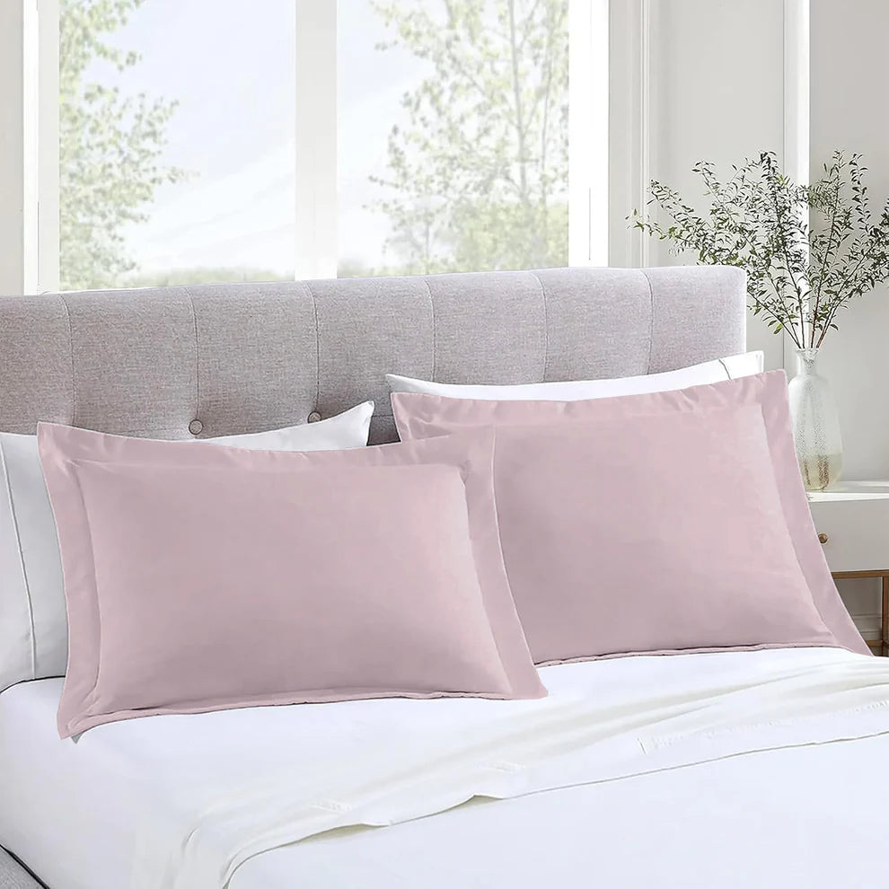 Majestic Solid Cotton pillowcases - Light Pink