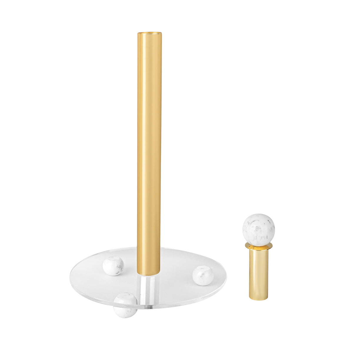 Paper Towel Holder with Ball Legs and Knob
