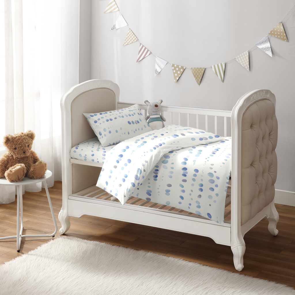 Paint Dabs Blue Duvet Cover Bedding Set