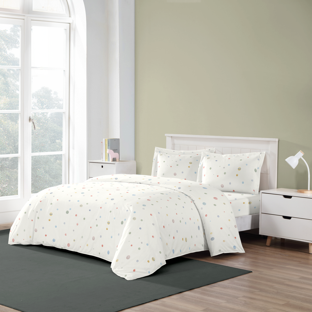 Patterned Dots Multi Duvet Cover Bedding Set