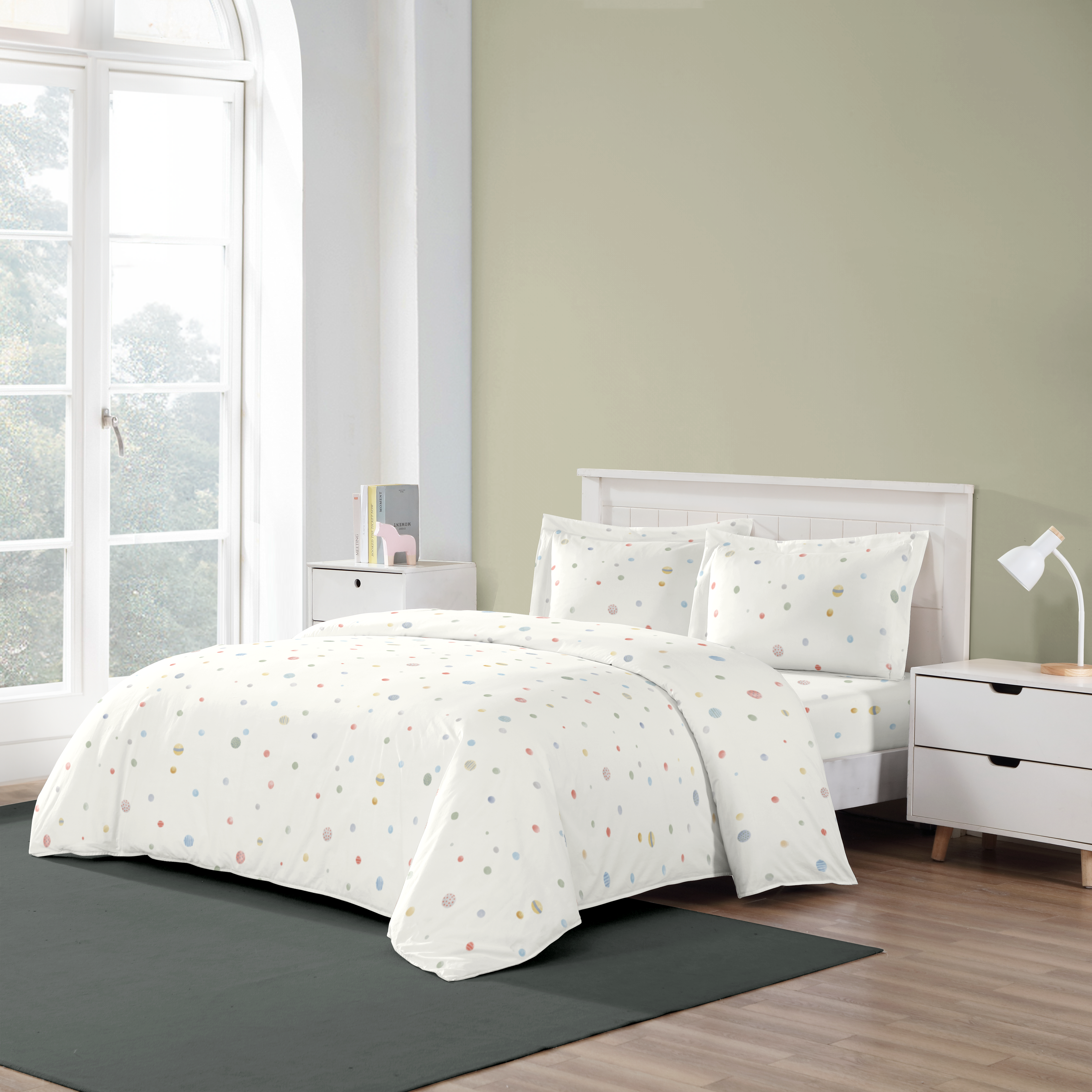Patterned Dots Multi Duvet Cover Bedding Set