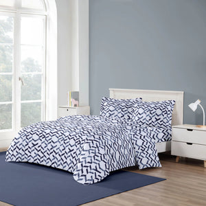 Playful Print Blue Duvet Cover Bedding Set