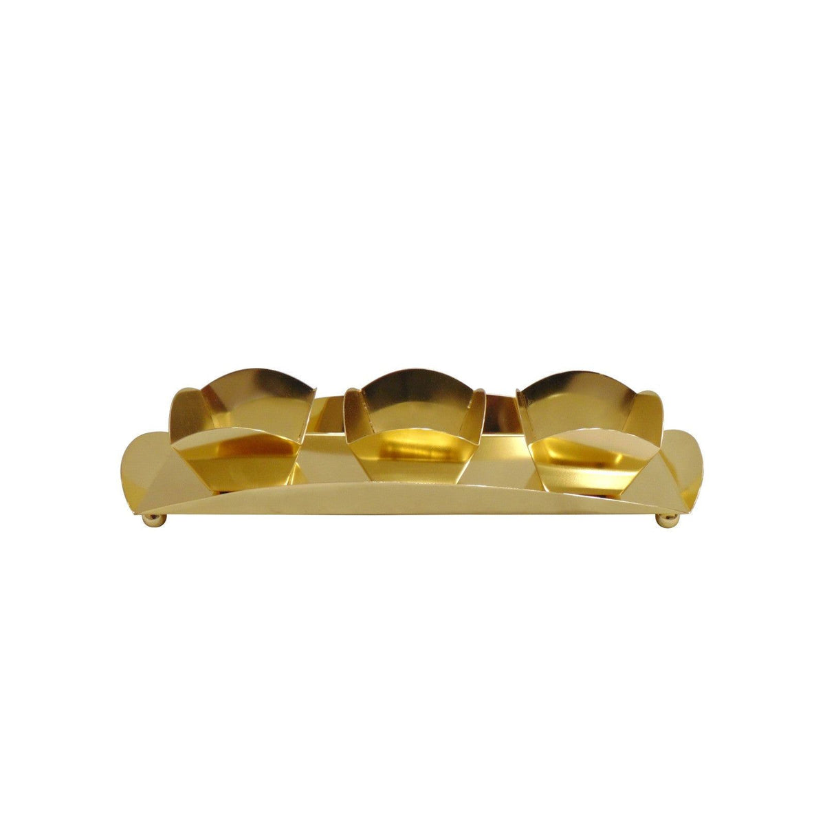 Rectangle Tray with 3 Square Bowls, 15"L x 5.5"W x 3.5"H