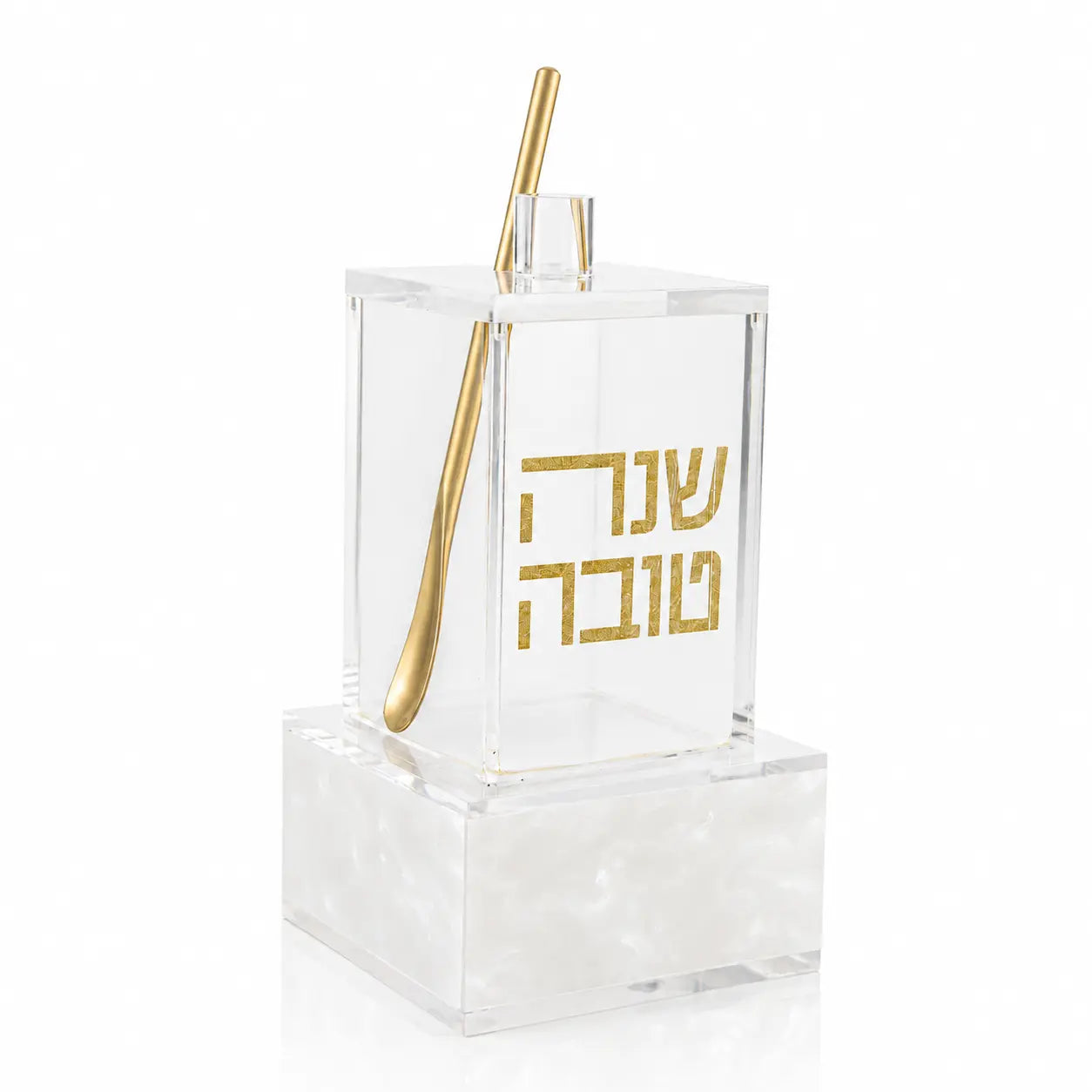 Rosh Hashana Pearl Marble Honey Dish - Waterdale Collection