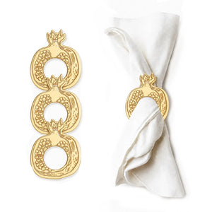 Gold Pomegranate Napkin Rings