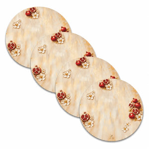 Rosh Hashanah Pomegranate Painted Leather Chargers